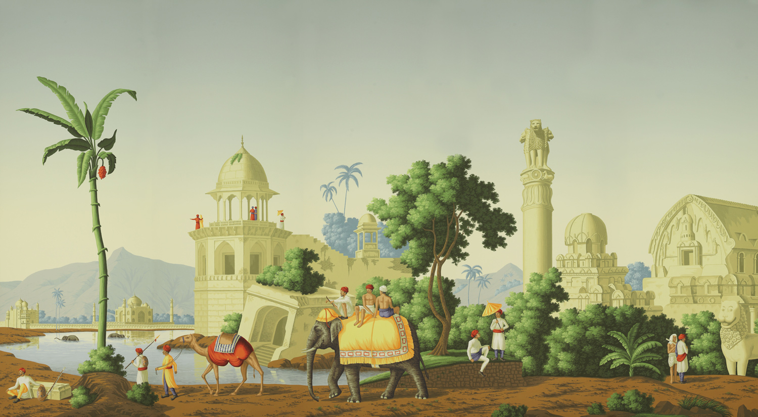 Обои ручная роспись Early Views of India Eden on scenic paper Обои ручная роспись Early Views of India Eden on scenic paper - постер Loft-Concept в Твери
