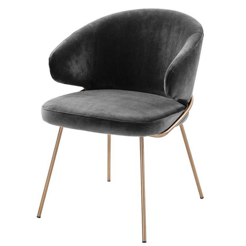 Стул Eichholtz Dining Chair Kinley dark grey Серый Латунь Стул Eichholtz Dining Chair Kinley dark grey Серый Латунь в Твери | Loft Concept