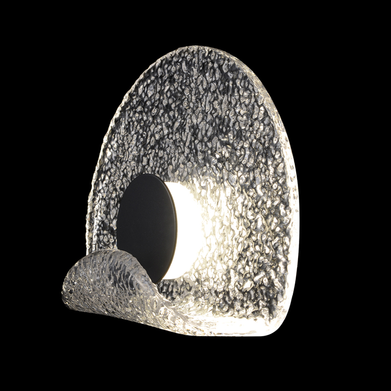 Бра из текстурированного прозрачного стекла с изогнутым краем Textured Glass Черный Прозрачное Стекло Бра из текстурированного прозрачного стекла с изогнутым краем Textured Glass Черный Прозрачное Стекло в Твери | Loft Concept