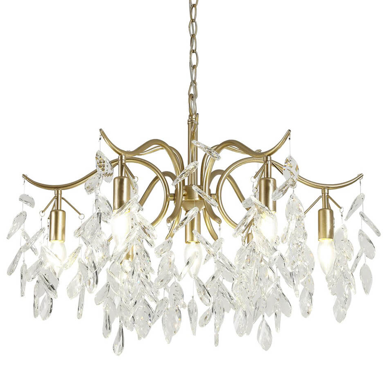 Люстра Hanging Crystal Leaves Chandelier 71 матовое золото Прозрачный (Transparent) Люстра Hanging Crystal Leaves Chandelier 71 матовое золото Прозрачный (Transparent) в Твери | Loft Concept