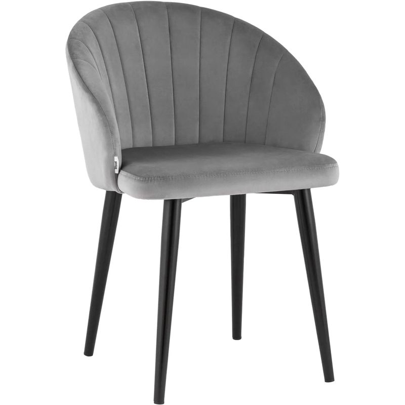 Стул Balsari Chair Светло-Серый Велюр Светло-серый Черный Стул Balsari Chair Светло-Серый Велюр Светло-серый Черный в Твери | Loft Concept