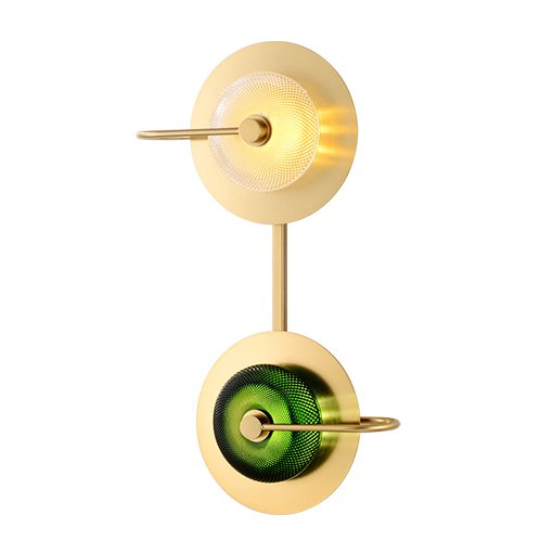 Бра Green Disk Double Зеленый Латунь Прозрачное Стекло Бра Green Disk Double Зеленый Латунь Прозрачное Стекло в Твери | Loft Concept