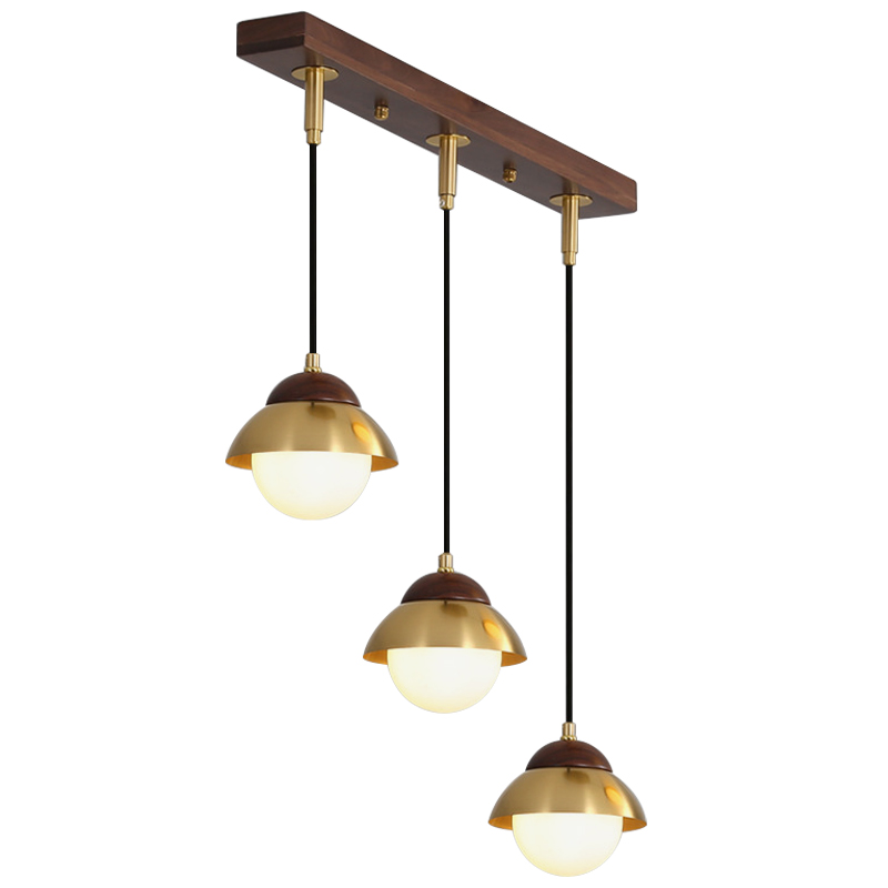 Линейный светильник Roch Linear Pendant Wooden Eco Light Белый Коричневый Латунь Линейный светильник Roch Linear Pendant Wooden Eco Light Белый Коричневый Латунь в Твери | Loft Concept