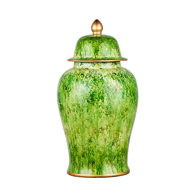 Ваза Vase Gold Edging 24 Зеленый Золотой Ваза Vase Gold Edging 24 Зеленый Золотой в Твери | Loft Concept