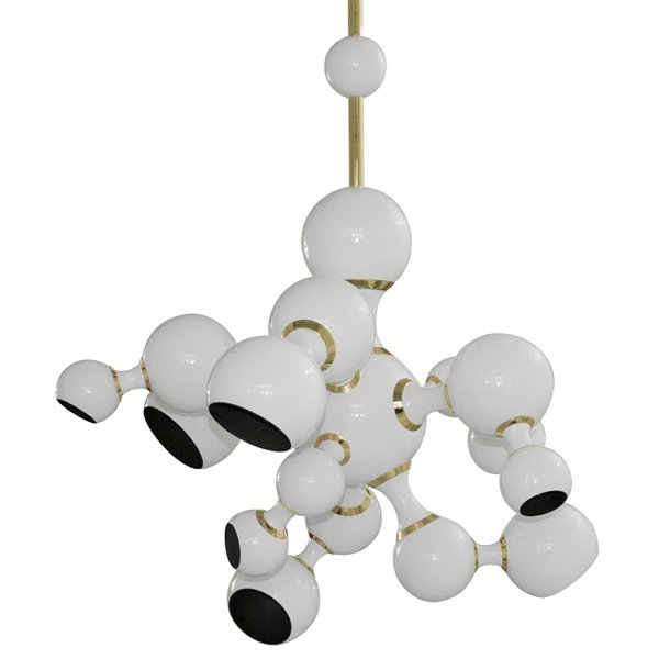 Люстра Atomic Suspension white Delightfull Золотой Белый Люстра Atomic Suspension white Delightfull Золотой Белый в Твери | Loft Concept
