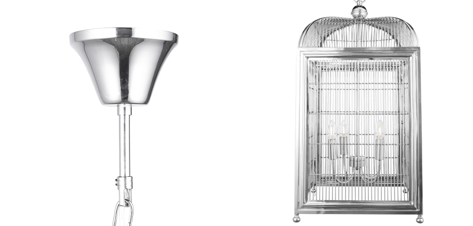 Люстра клетка Bird cage chrome Lantern Falcon Люстра клетка Bird cage chrome Lantern Falcon - Loft-Concept в Твери