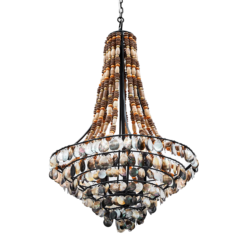 Люстра Murty Nacre Chandelier Черный Бежевый Коричневый Перламутровый Люстра Murty Nacre Chandelier Черный Бежевый Коричневый Перламутровый в Твери | Loft Concept