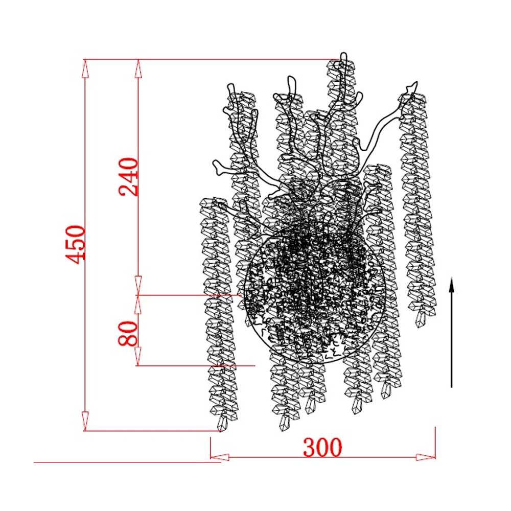 Бра на ветвистым серебрянном каркасе со стеклянными подвесами Raceme в Твери