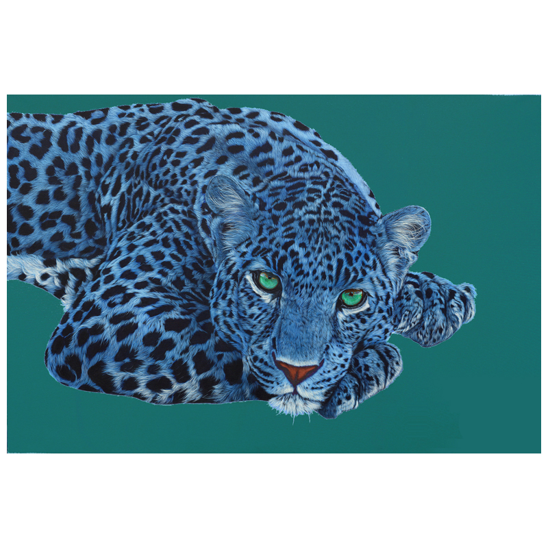 Картина Blue Leopard Белый Голубой Бирюзовый Картина Blue Leopard Белый Голубой Бирюзовый в Твери | Loft Concept