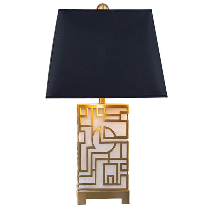 Настольная лампа с абажуром Aniqa Table Lamp Черный Золотой Белый Настольная лампа с абажуром Aniqa Table Lamp Черный Золотой Белый в Твери | Loft Concept