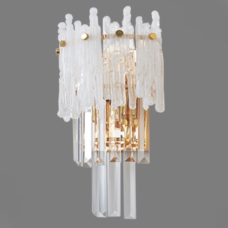 Бра Murano Glass ICE Белый Прозрачное Стекло Золотой Бра Murano Glass ICE Белый Прозрачное Стекло Золотой в Твери | Loft Concept