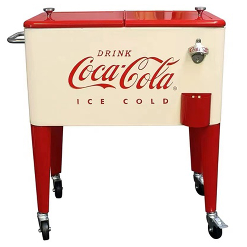 Куллер Retro Metal Coca-Cola Cooler Красный (Red) Бежевый Куллер Retro Metal Coca-Cola Cooler Красный (Red) Бежевый в Твери | Loft Concept