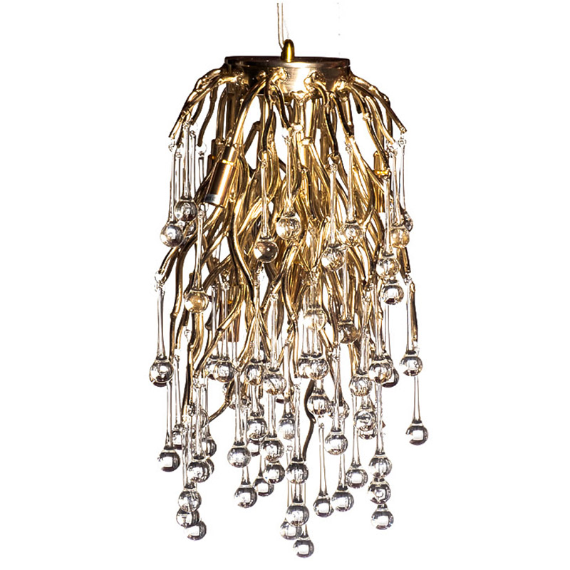 Подвесной светильник Droplet Gold Hanging Lamp Золотой Прозрачный Подвесной светильник Droplet Gold Hanging Lamp Золотой Прозрачный в Твери | Loft Concept