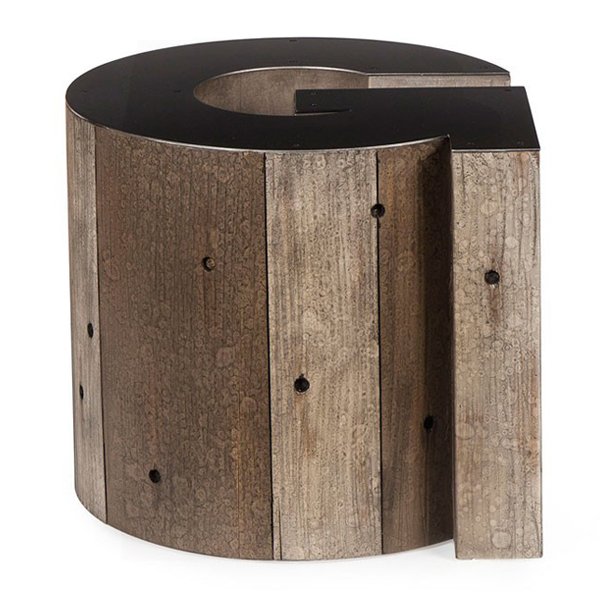 Столик Wooden Alphabet G Side Table Графит Коричневый в Твери | Loft Concept 
