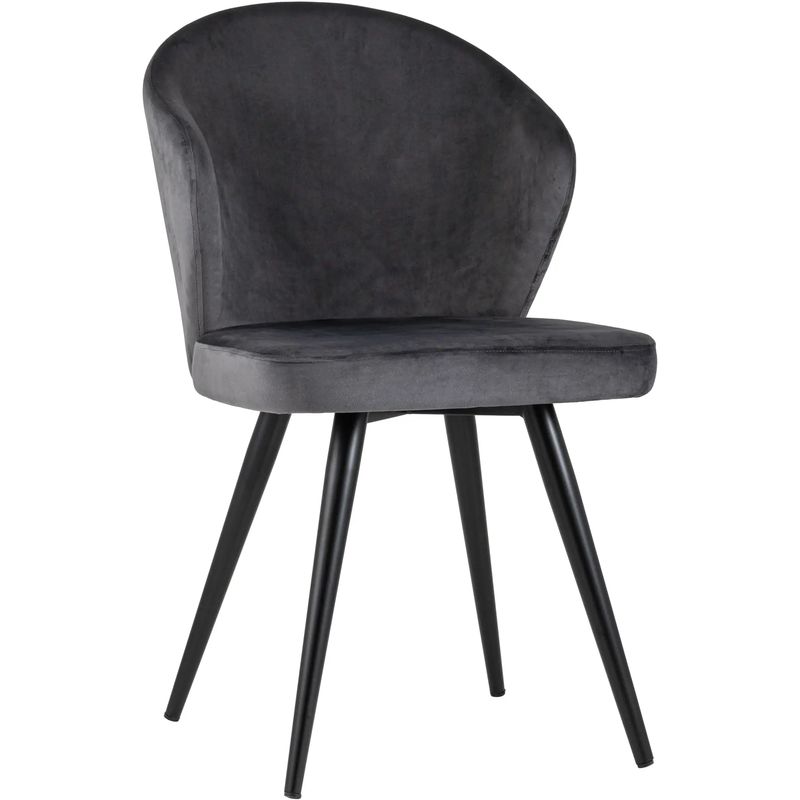 Стул Темно-Серый Бархат Volante Chair Серый Черный Стул Темно-Серый Бархат Volante Chair Серый Черный в Твери | Loft Concept