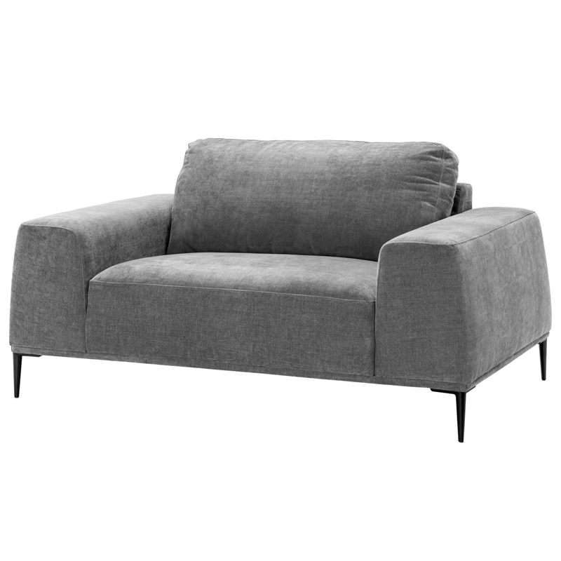 Кресло Eichholtz Loveseat Montado grey Серый Черный Кресло Eichholtz Loveseat Montado grey Серый Черный в Твери | Loft Concept