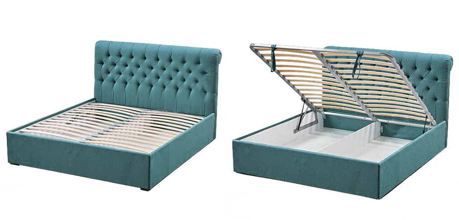 Кровать Turquoise Capitone Bed Кровать Turquoise Capitone Bed - Loft-Concept в Твери
