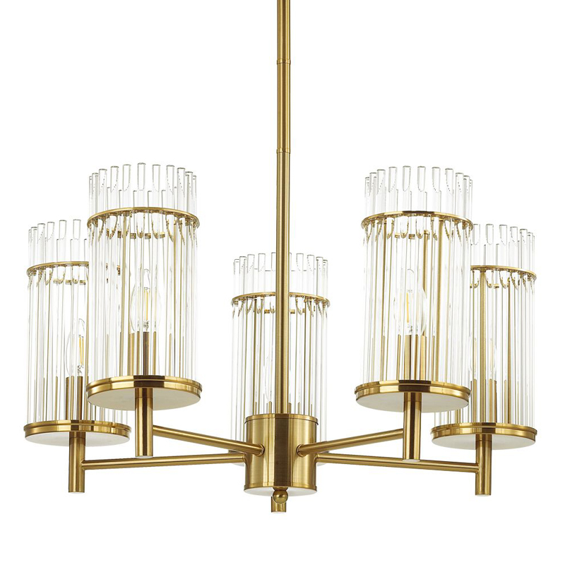 Люстра Wendel Chandelier 5 Глянцевое золото Прозрачный Люстра Wendel Chandelier 5 Глянцевое золото Прозрачный в Твери | Loft Concept