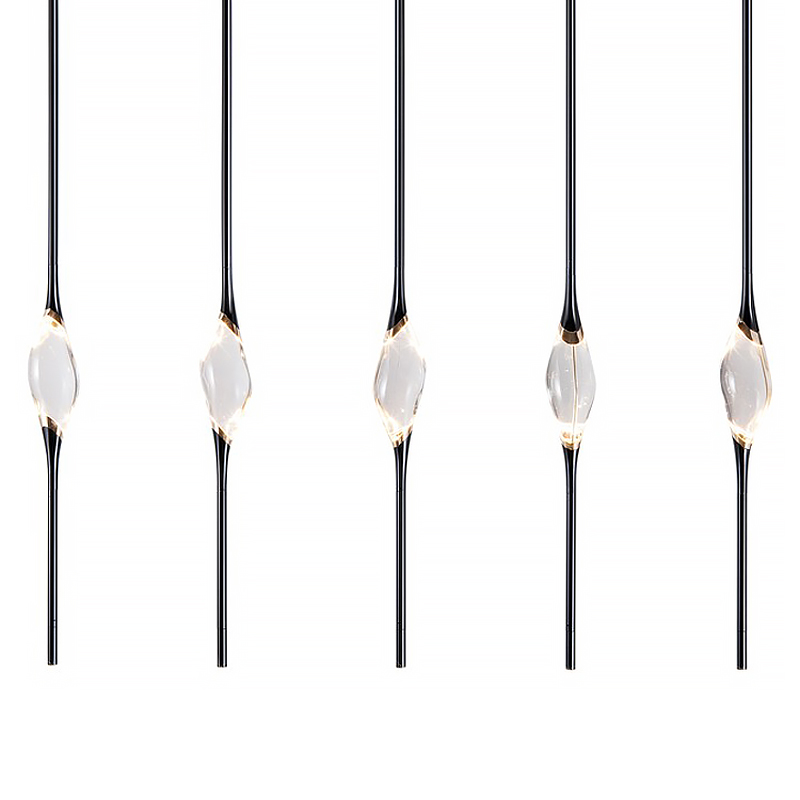 Подвесной светильник 12 Rectangle Chandelier Black Черный Прозрачный Подвесной светильник 12 Rectangle Chandelier Black Черный Прозрачный в Твери | Loft Concept