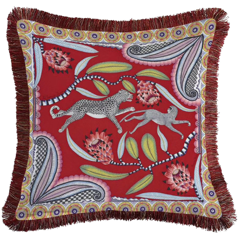 Декоративная подушка Jungle Red 169 Красный Мульти Декоративная подушка Jungle Red 169 Красный Мульти в Твери | Loft Concept