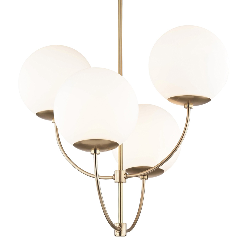 Люстра Breasal White Matte Balls Chandelier Brass Латунь Белое матовое стекло Люстра Breasal White Matte Balls Chandelier Brass Латунь Белое матовое стекло в Твери | Loft Concept