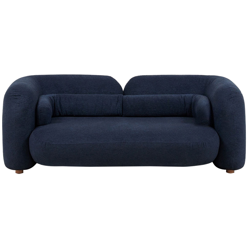Дизайнерский двухместный диван с мягкими спинкой и подлокотниками синий Madelaine Sofa Blue Темно-синий Коричневый Дизайнерский двухместный диван с мягкими спинкой и подлокотниками синий Madelaine Sofa Blue Темно-синий Коричневый в Твери | Loft Concept