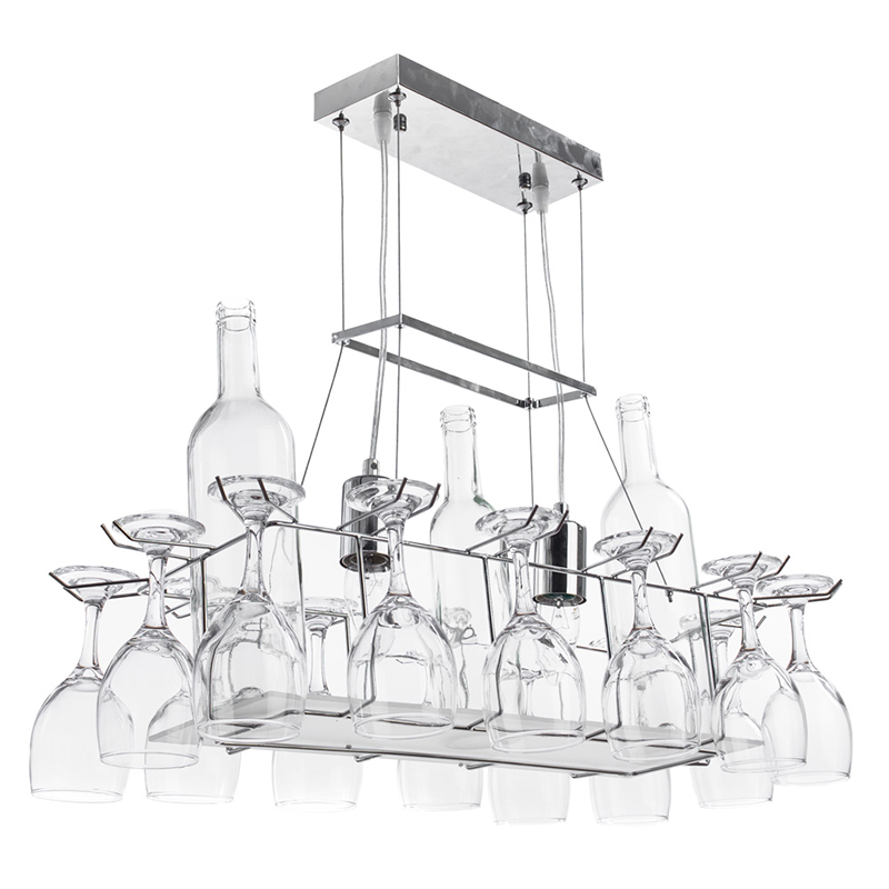 Люстра Bottles and Glasses Chandelier Прозрачный Хром Люстра Bottles and Glasses Chandelier Прозрачный Хром в Твери | Loft Concept