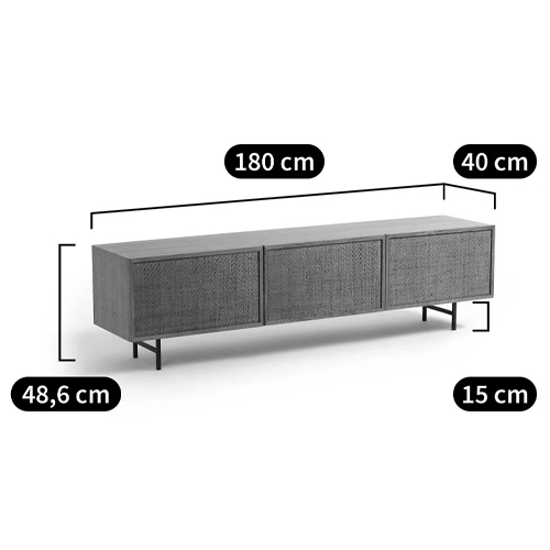 ТВ-тумба с декором из ротанга Pansy Rattan TV Stand в Твери