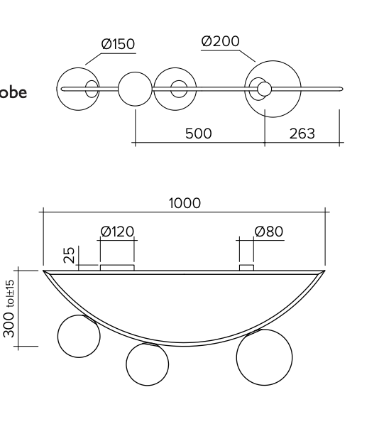 Потолочный светильник Atelier Areti Girlande Ceiling Crescent 3 в Твери
