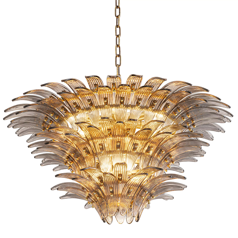 Люстра Eichholtz Chandelier Italo Латунь Стекло Смок Люстра Eichholtz Chandelier Italo Латунь Стекло Смок в Твери | Loft Concept