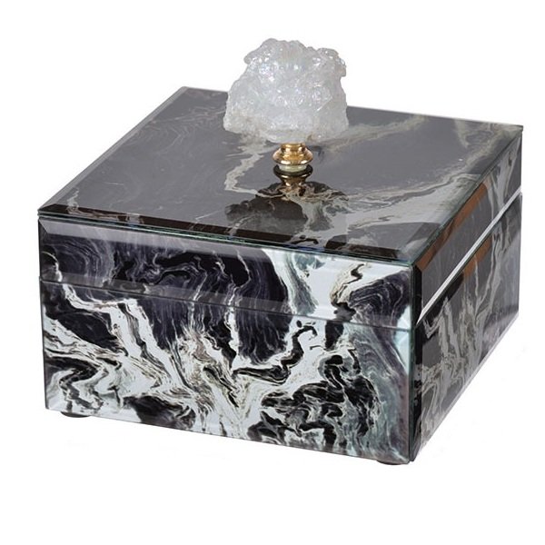 Шкатулка Gray Marble горный хрусталь S Серый Шкатулка Gray Marble горный хрусталь S Серый в Твери | Loft Concept