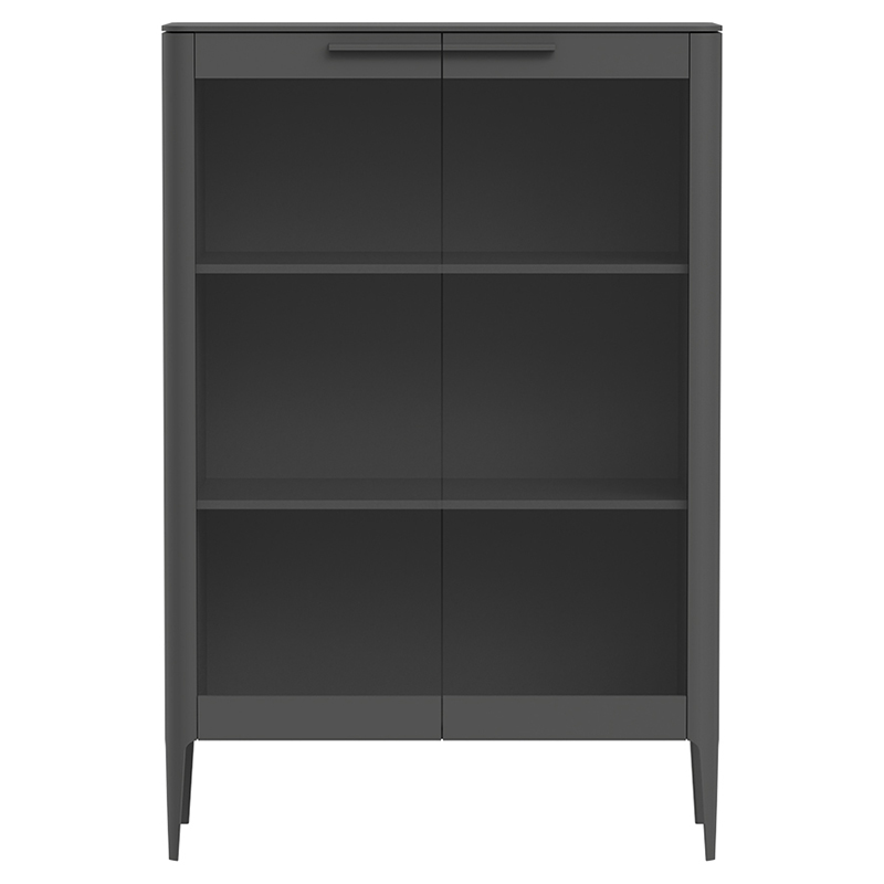 Витрина темно-серая с 2-мя стеклянными дверцами и 3-мя полками Type  Серый в Твери | Loft Concept 