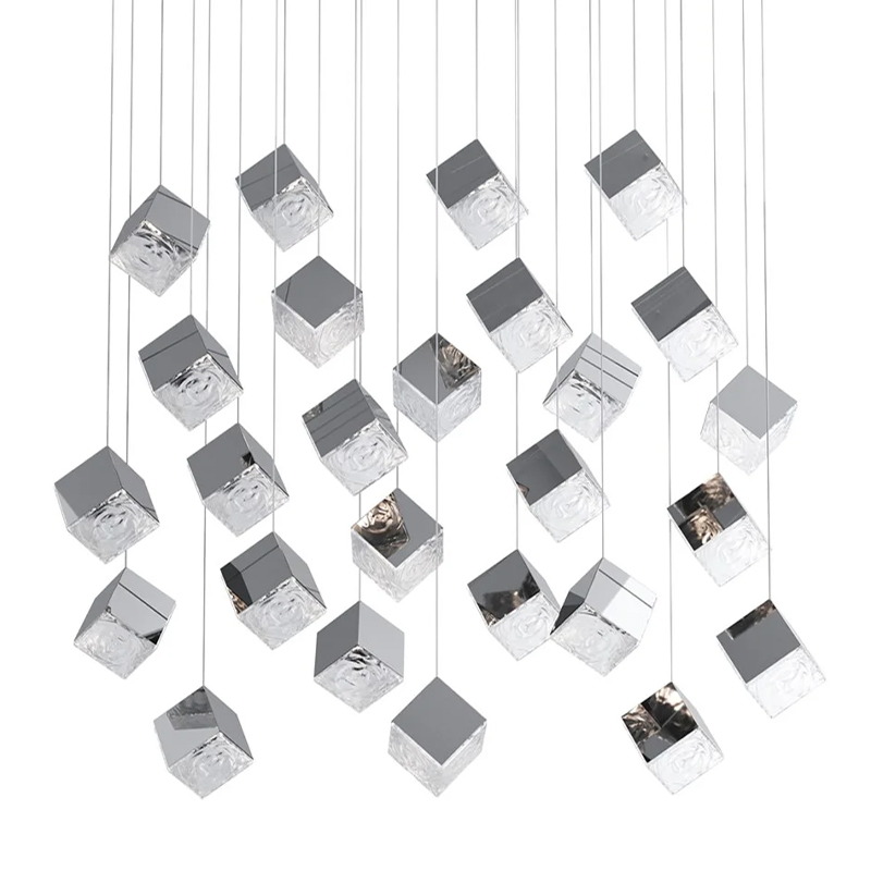 Люстра Pyrite Chrome 26 Rectangle Хром Прозрачное Стекло в Твери | Loft Concept 