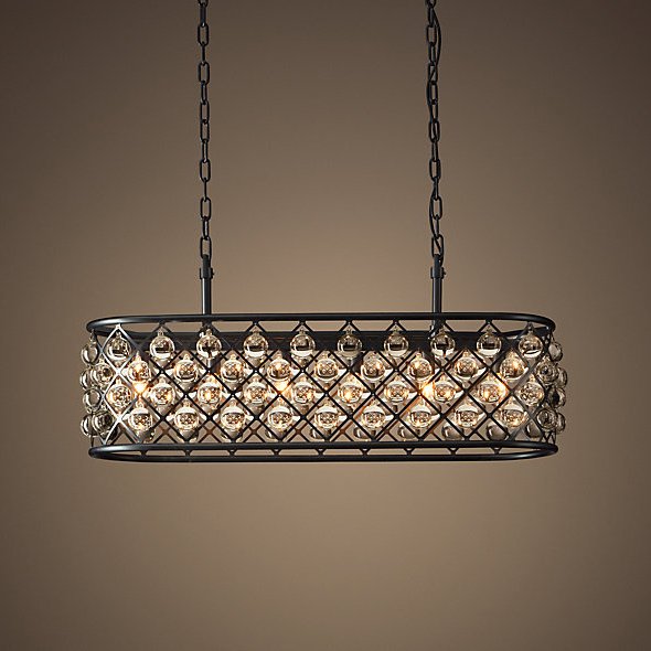 Люстра RH Spencer Rectangular Chandelier 80 Черный Люстра RH Spencer Rectangular Chandelier 80 Черный в Твери | Loft Concept