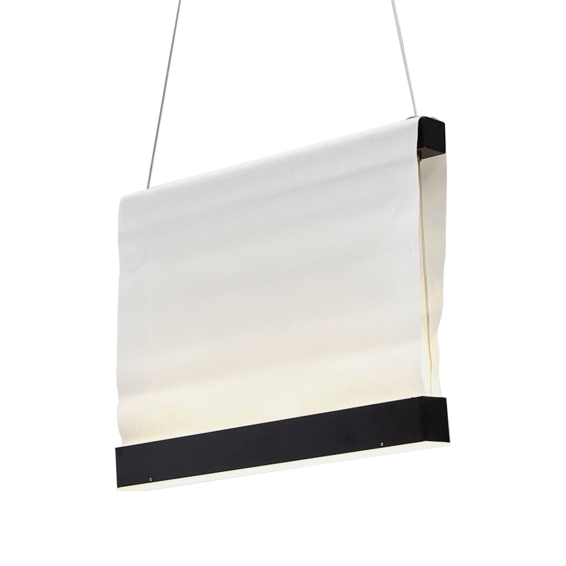 Дизайнерский подвесной светильник из текстиля CANVAS HANGING LAMP 30 Белый Черный Дизайнерский подвесной светильник из текстиля CANVAS HANGING LAMP 30 Белый Черный в Твери | Loft Concept