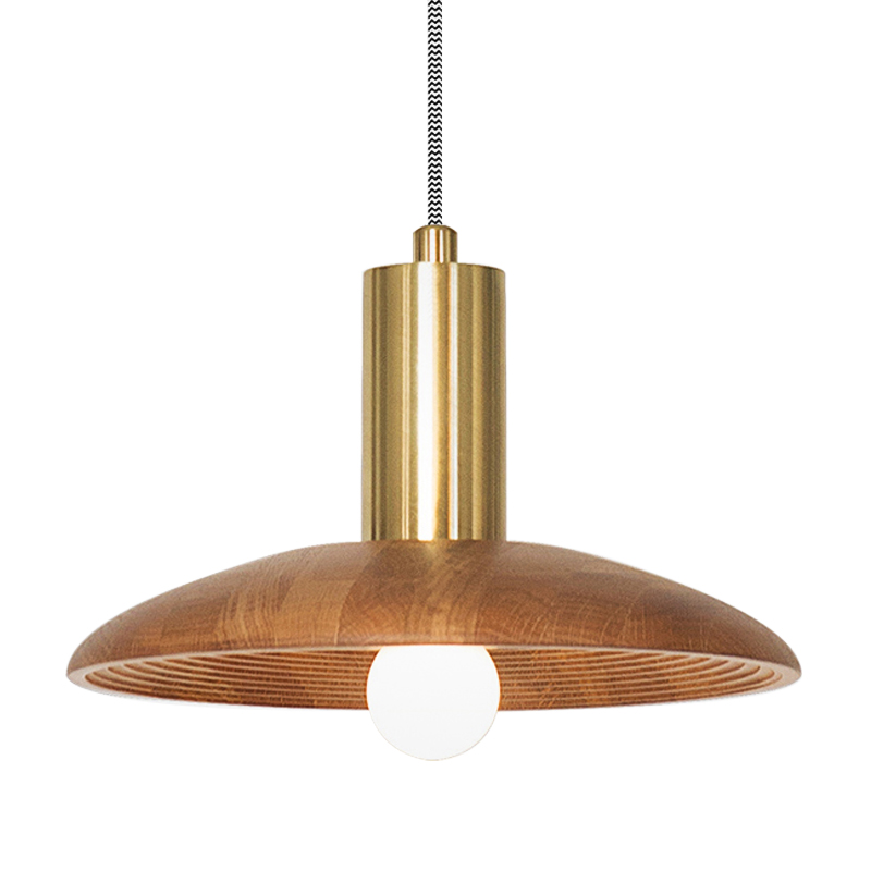 Подвесной светильник WOOD Hanging Lamp Коричневый Древесина Латунь Подвесной светильник WOOD Hanging Lamp Коричневый Древесина Латунь в Твери | Loft Concept