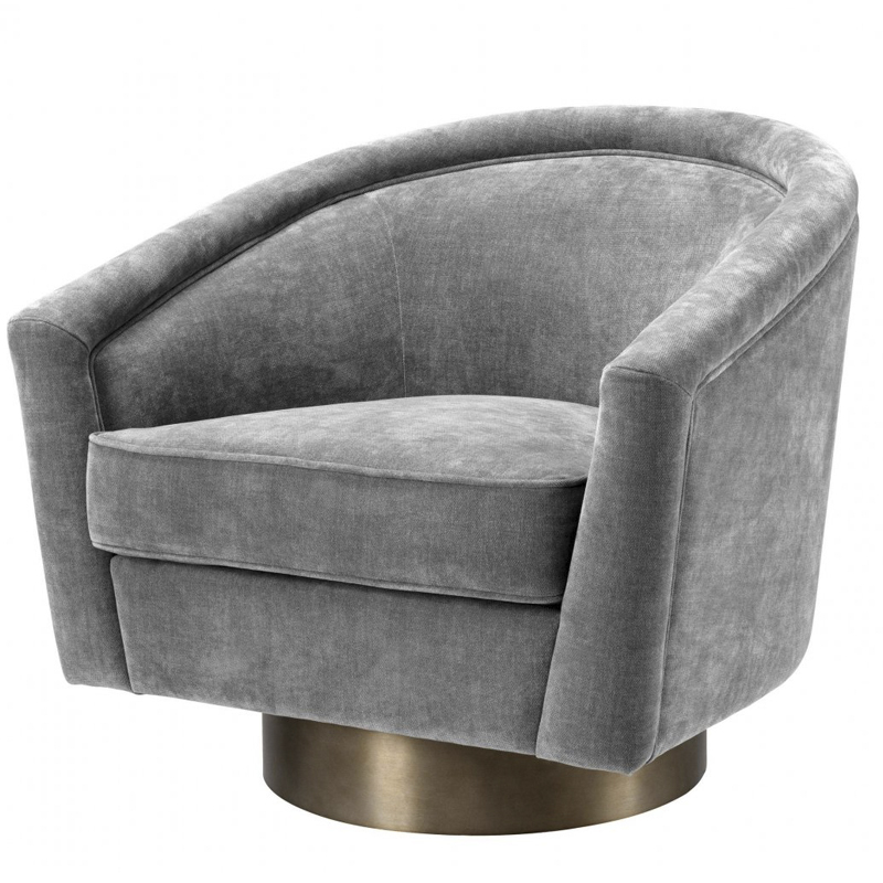 Кресло Eichholtz Swivel Chair Catene Grey Серый матовое золото в Твери | Loft Concept 