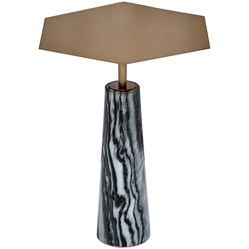 Приставной стол Chrysa Side Table Черно-белый Золотой в Твери | Loft Concept 