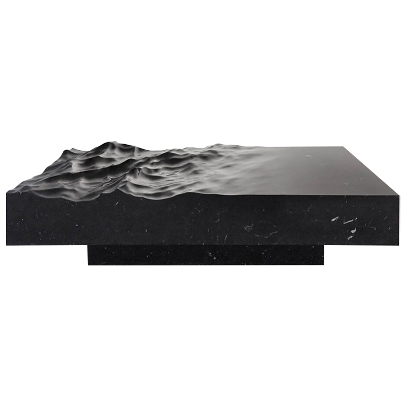 Дизайнерский журнальный стол Mathieu Lehanneur Sculpts Ocean Memories Square Black Черный Мрамор Nero в Твери | Loft Concept 