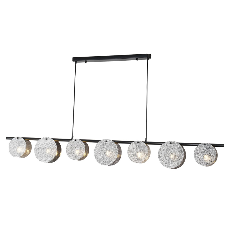 Люстра с плафонами из стекла Кракле Nimbus Lamp Дымчатый (Smoke) Серебряный Черный Люстра с плафонами из стекла Кракле Nimbus Lamp Дымчатый (Smoke) Серебряный Черный в Твери | Loft Concept