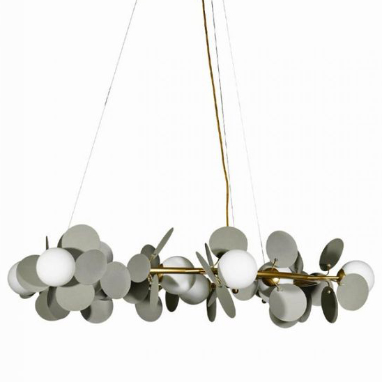 Люстра MATISSE Chandelier circle Gray диаметр 105 Серый Золотой Белый Люстра MATISSE Chandelier circle Gray диаметр 105 Серый Золотой Белый в Твери | Loft Concept