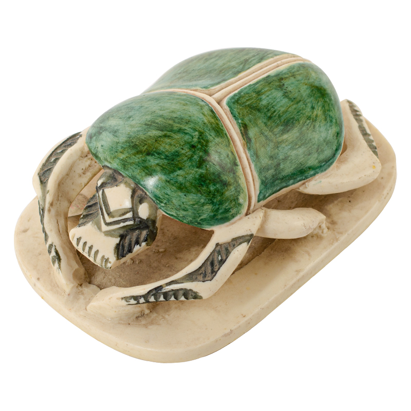 Статуэтка Скарабей Scarab Beetle beige and green Бежевый Зеленый Статуэтка Скарабей Scarab Beetle beige and green Бежевый Зеленый в Твери | Loft Concept
