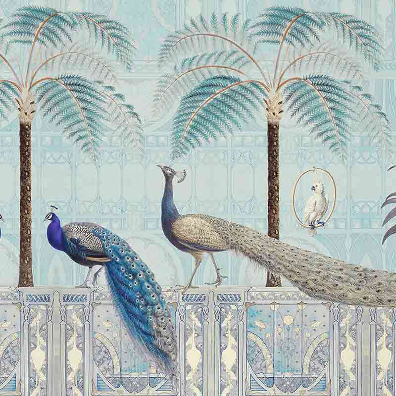 Обои ручная роспись Chinoiserie Birds Palace Sapphire Обои ручная роспись Chinoiserie Birds Palace Sapphire в Твери | Loft Concept