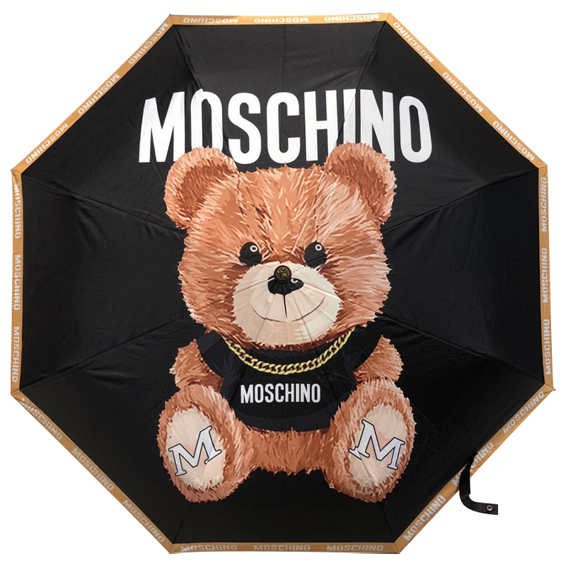 Зонт раскладной MOSCHINO дизайн 005 Черный цвет Черный Коричневый в Твери | Loft Concept 