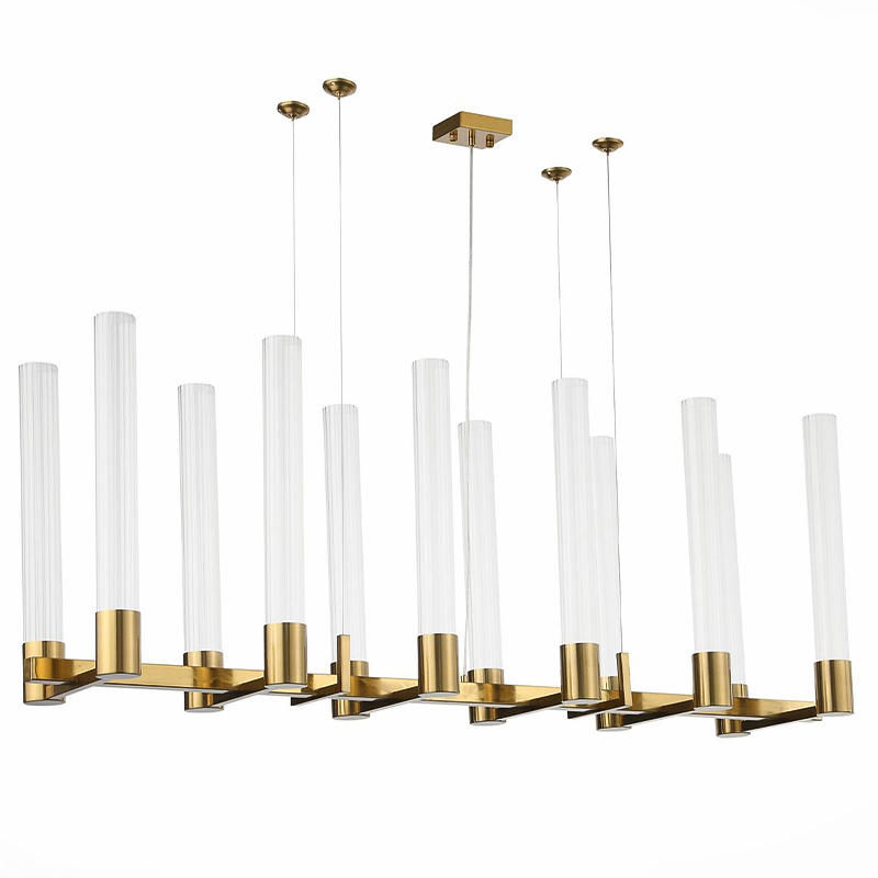 Люстра Jenae Glass Tubes Chandelier Латунь Прозрачный Люстра Jenae Glass Tubes Chandelier Латунь Прозрачный в Твери | Loft Concept