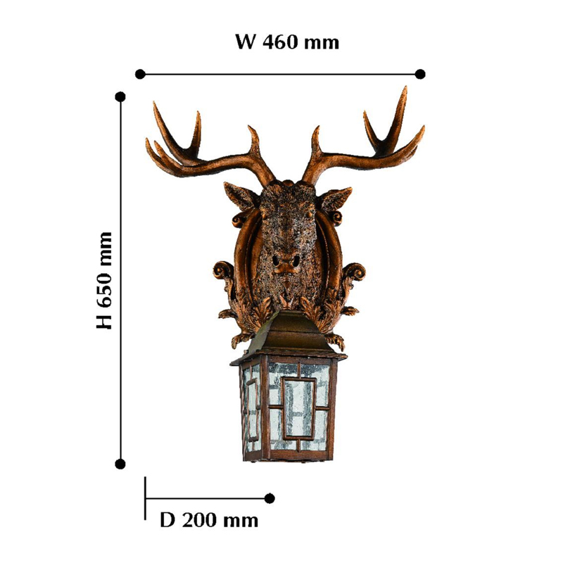 Коричневый уличный светильник с головой лося ANIMAL LANTERN Коричневый уличный светильник с головой лося ANIMAL LANTERN в Твери