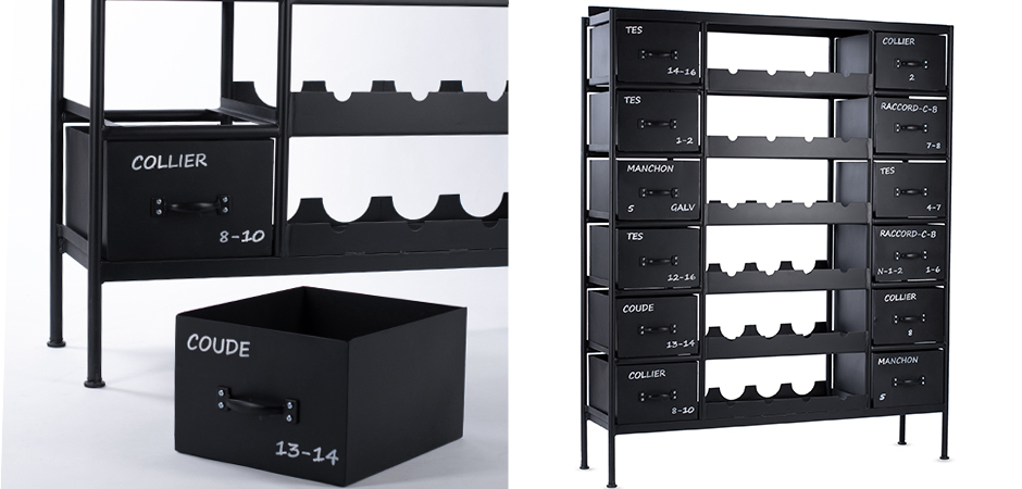 Винный стеллаж RADAGAST IRON WINE CHEST BLACK Винный стеллаж RADAGAST IRON WINE CHEST BLACK - Loft-Concept в Твери