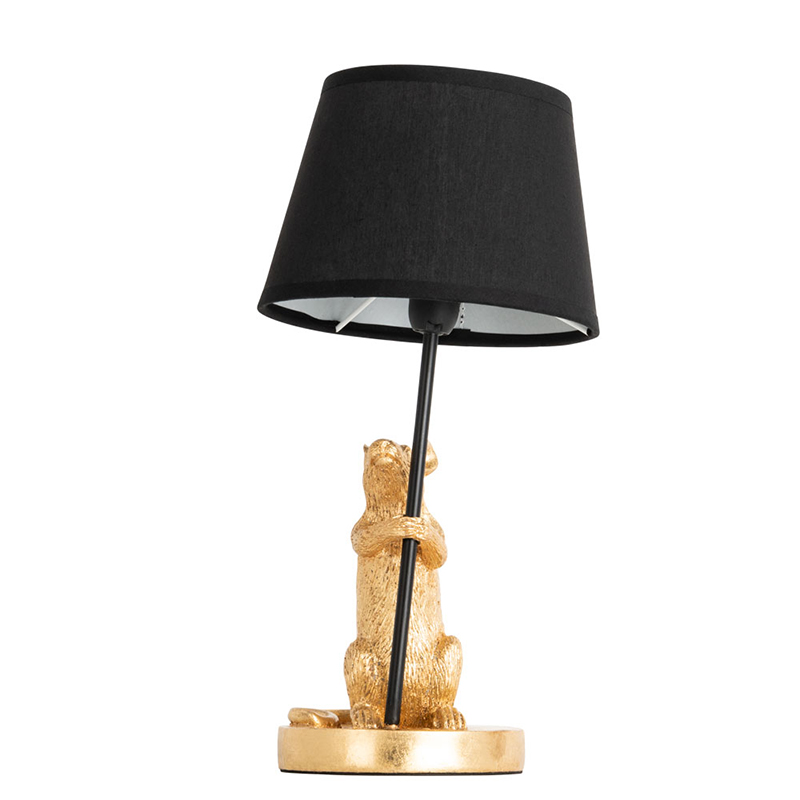Настольная лампа Gold Mouse holding a black lamp Золотой Черный Настольная лампа Gold Mouse holding a black lamp Золотой Черный в Твери | Loft Concept
