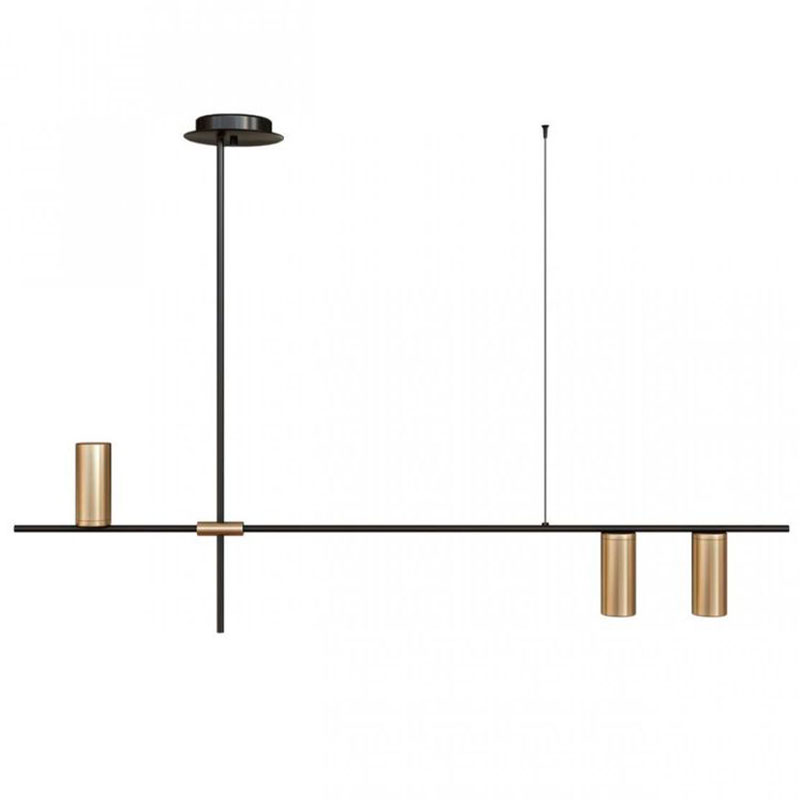 Подвесной светильник TRIBES LINEAR PENDANT 3 плафона Золотой Черный Подвесной светильник TRIBES LINEAR PENDANT 3 плафона Золотой Черный в Твери | Loft Concept