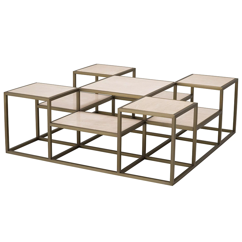 Кофейный стол Eichholtz Coffee Table Smythson Песочный Латунь Кофейный стол Eichholtz Coffee Table Smythson Песочный Латунь в Твери | Loft Concept